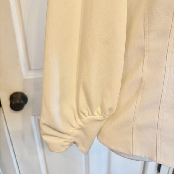 tibi | balloon sleeve top with exposed rose gold zipper in back | size 6 - Picture 2 of 6